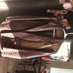 Comstock & Co. Brown leather coat